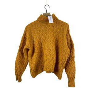 McConnell Women's M Large Cashmere Irish Wool Cable Knit Fisherman Turtleneck